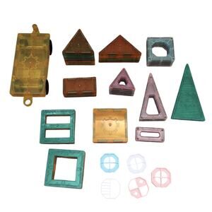 50 Pc Tytan Tiles Colorful Magnetic Car & Pieces Imaginative Play Toys